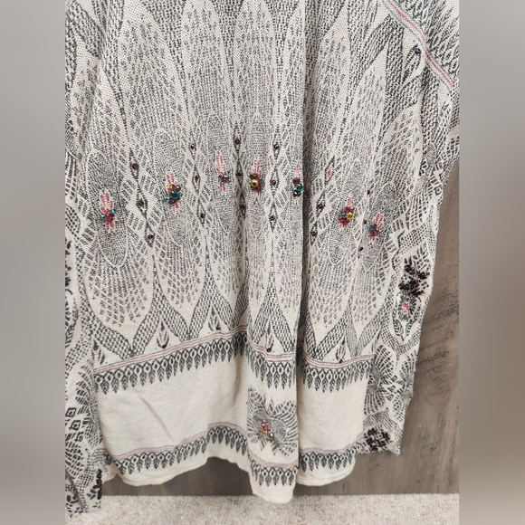Free People New Romantics Boho Byzantine Dreams Tunic Antique Ivory Size Medium - Picture 5 of 10